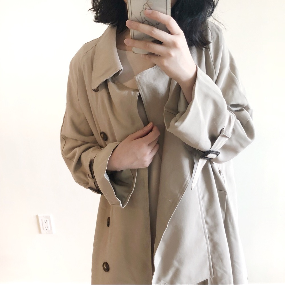 Light beige cotton trench coat - Picture 4 of 8